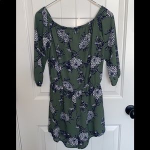 Medium Green Floral Romper